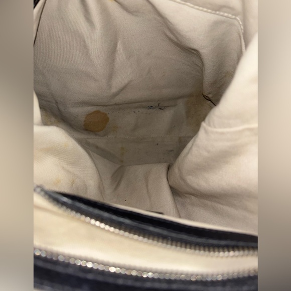 Heather Henry Color Block Fuchsia Fur & Black Pebbled Leather Tote Bag - Picture 11 of 13